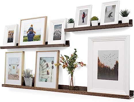 Rustic State Ted Floating Narrow Photo Frame Picture Ledge Wall Mounted Shelf Display Set of 3 Va... | Amazon (US)
