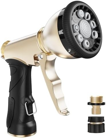 RAINPOINT Garden Hose Nozzle, 9 Spray Patterns Hose Sprayer Nozzle, Heavy Duty Metal Water Hose N... | Amazon (US)
