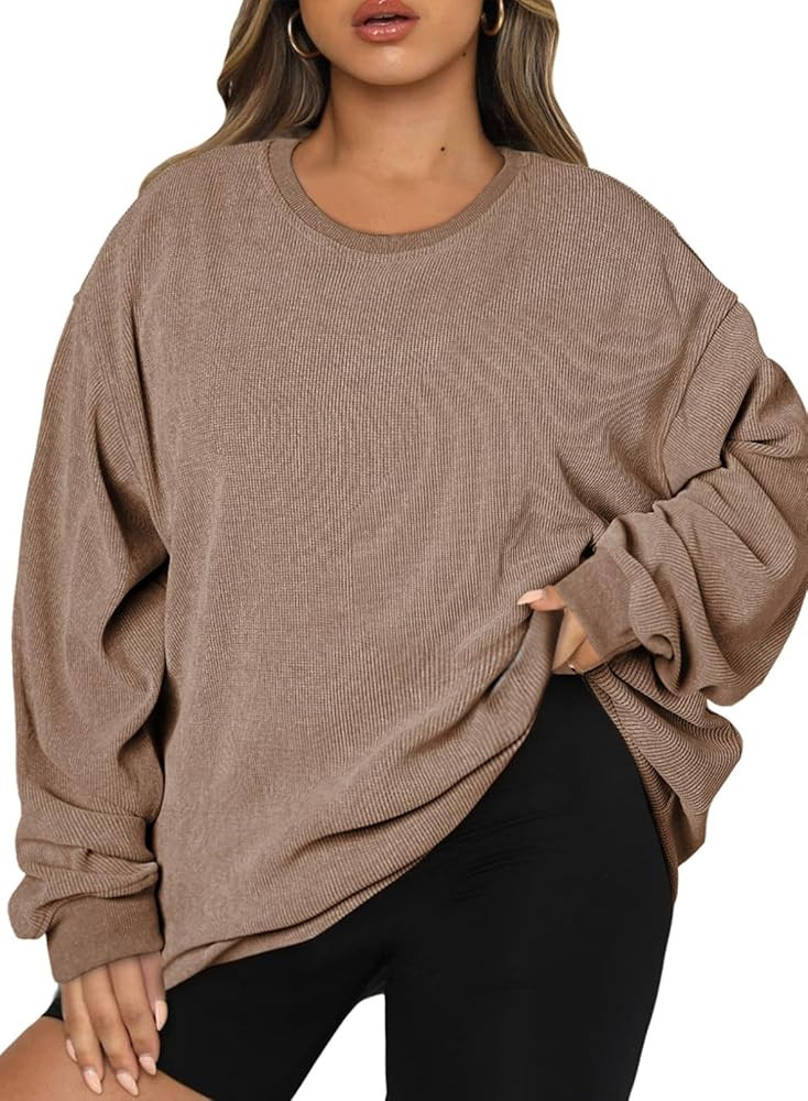 Eytino Women Plus Size Sweatshirts Long Sleeve Crew Neck Casual Oversized Soft Pullover Tops Shir... | Amazon (US)