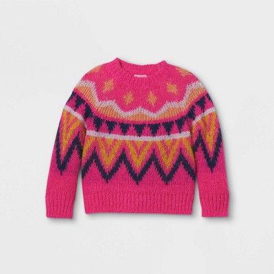Toddler Girls' Fair Isle Pullover Sweater - Cat & Jack™ | Target