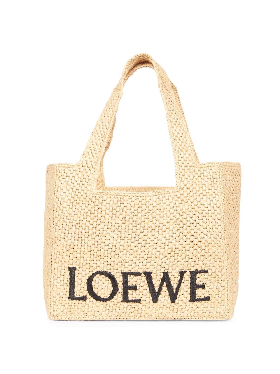 LOEWE x Paula's Ibiza Medium Raffia Logo Tote Bag | Saks Fifth Avenue