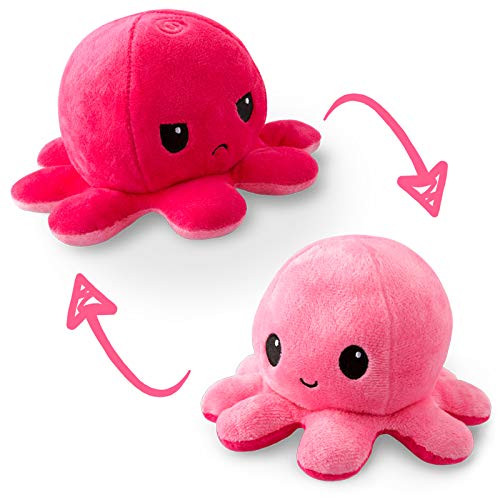 TeeTurtle - The Original Reversible Octopus Plushie - Light Pink + Dark Pink - Cute Sensory Fidget Stuffed Animals That Show Your Mood 4 inch | Amazon (US)