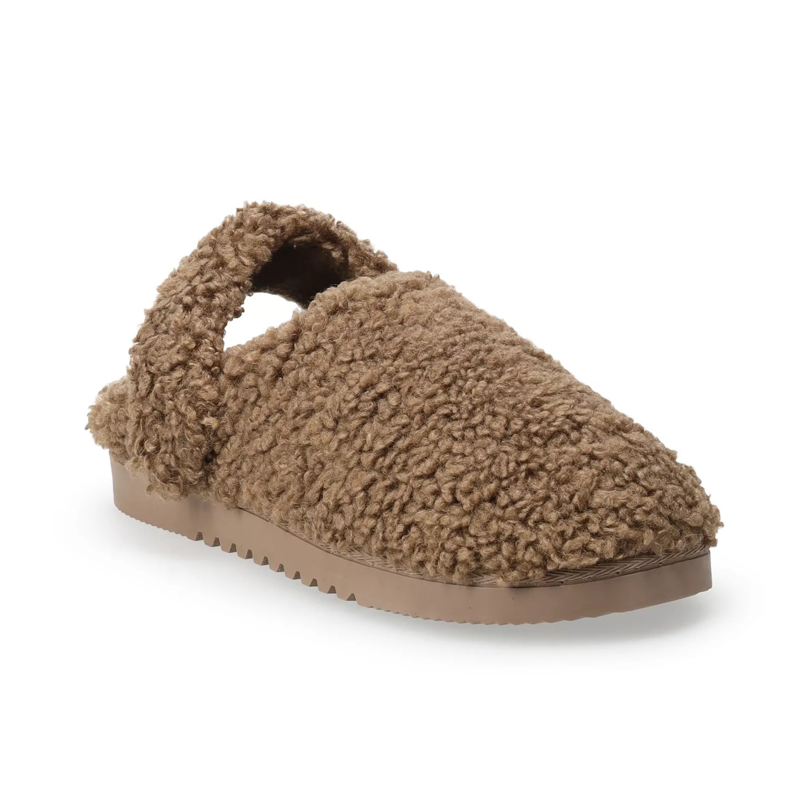 Women's Whitly Sherpa Open Back Slip-On Clogs With Back Strap, Size: XS, Brown | Kohl's