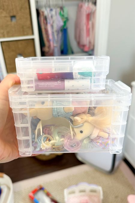 Affordable toy organization from Walmart. Like most moms, I spent the entire day organizing new toys. I started by buying new storage boxes in all sizes and went from there. These two tiny boxes, plus the large flat one that fits underneath a bed are my stop suggestions! These small boxes hold all of the tiny toys with tons of pieces for only $0.88-1.24! All of the storage options are under $10! 

Home organization, toy storage, mom hacks, containers, affordable 

#LTKhome #LTKfindsunder50 #LTKkids