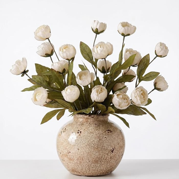 Peony Artificial Flowers, Silk Peonies with Stems, Fake Flower for Decor Wedding Centerpieces Tab... | Amazon (US)