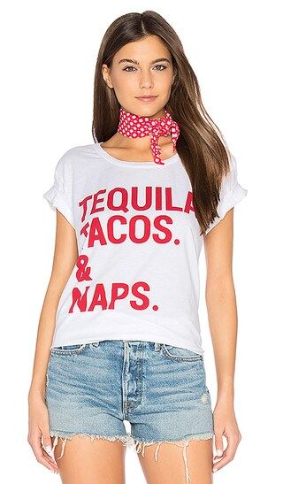 Chaser Tequila Tacos & Naps Tee in White | Revolve Clothing