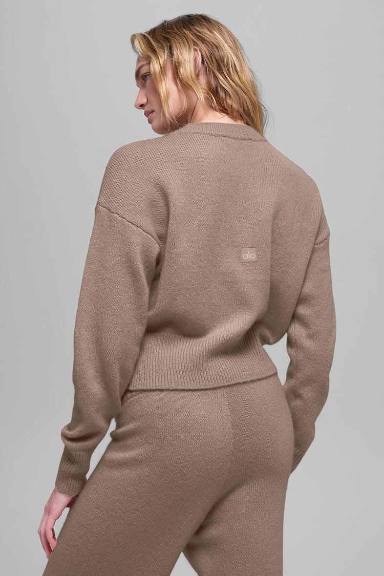 Wool Cashmere Cropped New Class Crewneck Sweater | Alo Yoga (US)