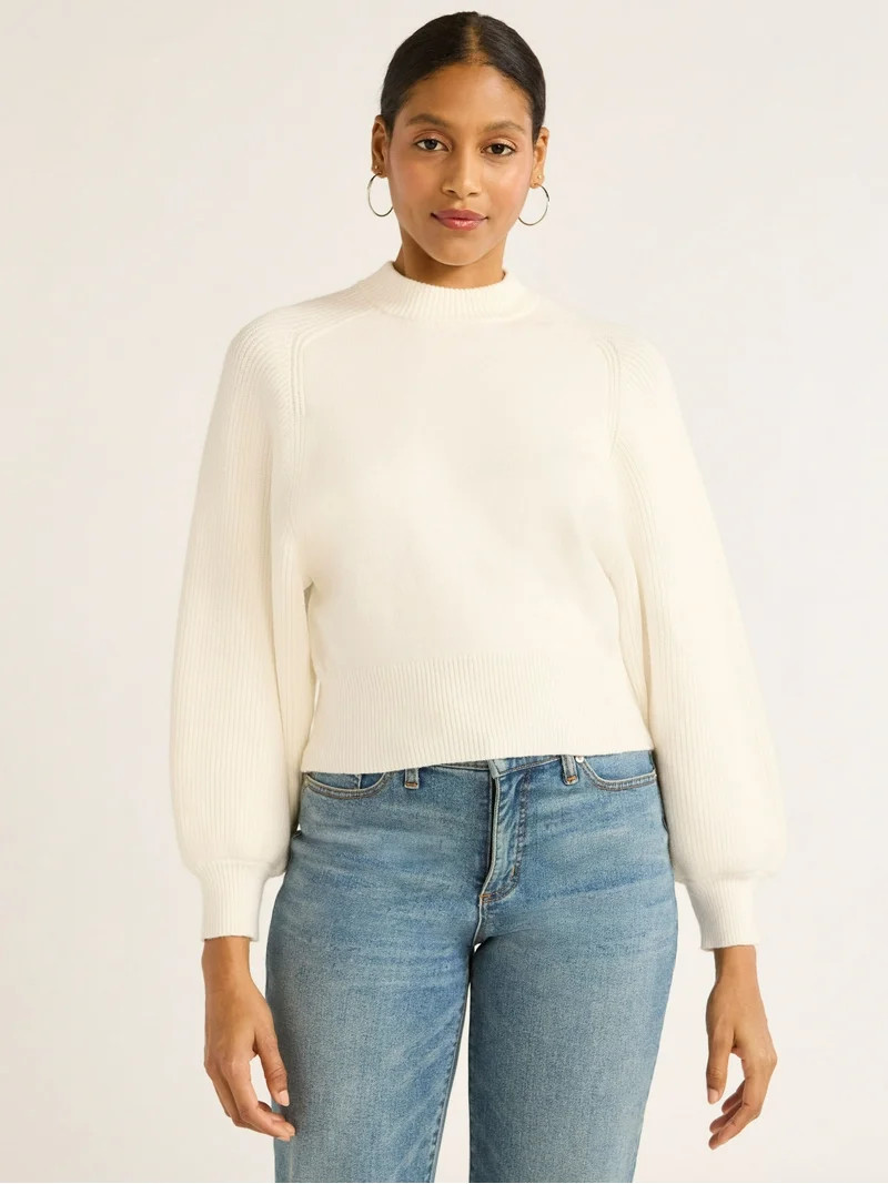 Scoop Women's Saddle Shoulder Sweater, Midweight, Sizes XS-XXL - Walmart.com | Walmart (US)