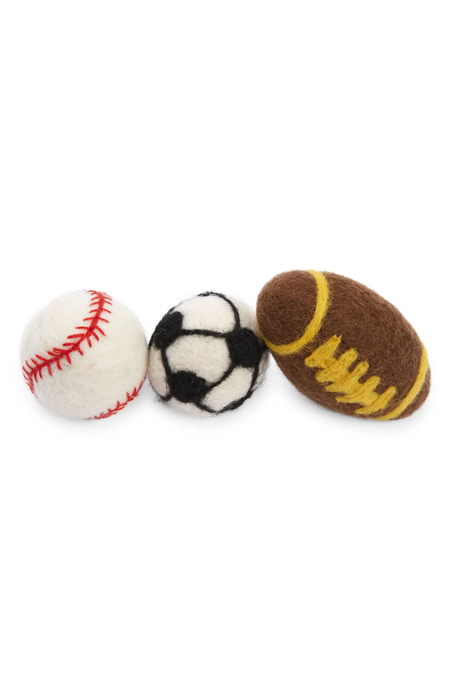 WARE of the DOG Assorted 3-Pack Sports Balls Catnip Infused Wool Cat Toys | Nordstrom | Nordstrom