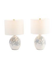 2pk Floral Embossed Ceramic Table Lamps | Lighting | Marshalls | Marshalls