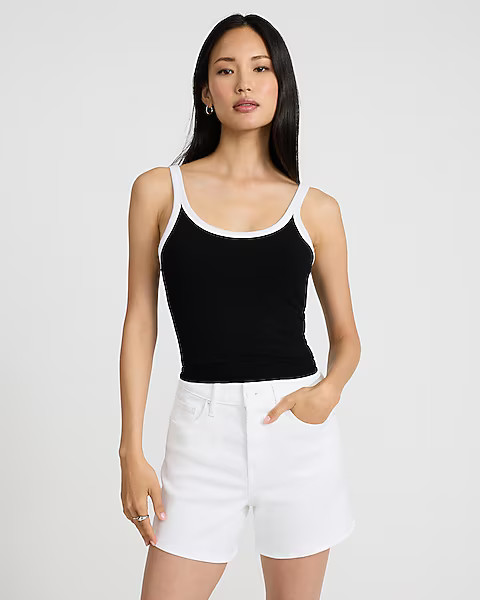High Waisted White Dad Jean Shorts | Express