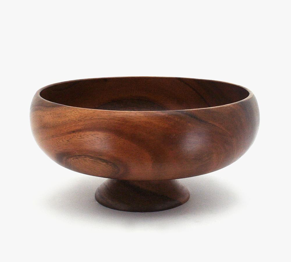 Acacia Pedestal Bowl | Pottery Barn (US)