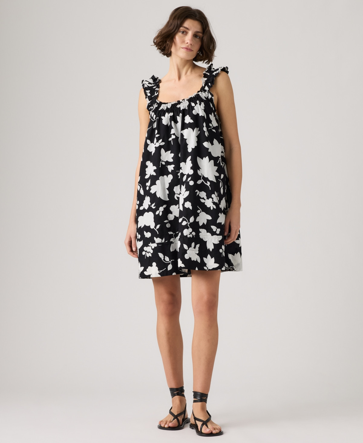 Levi's Women's Meg Printed Sleeveless Cotton Mini Dress - Regina Floral V2 Anthracite Night | Macy's