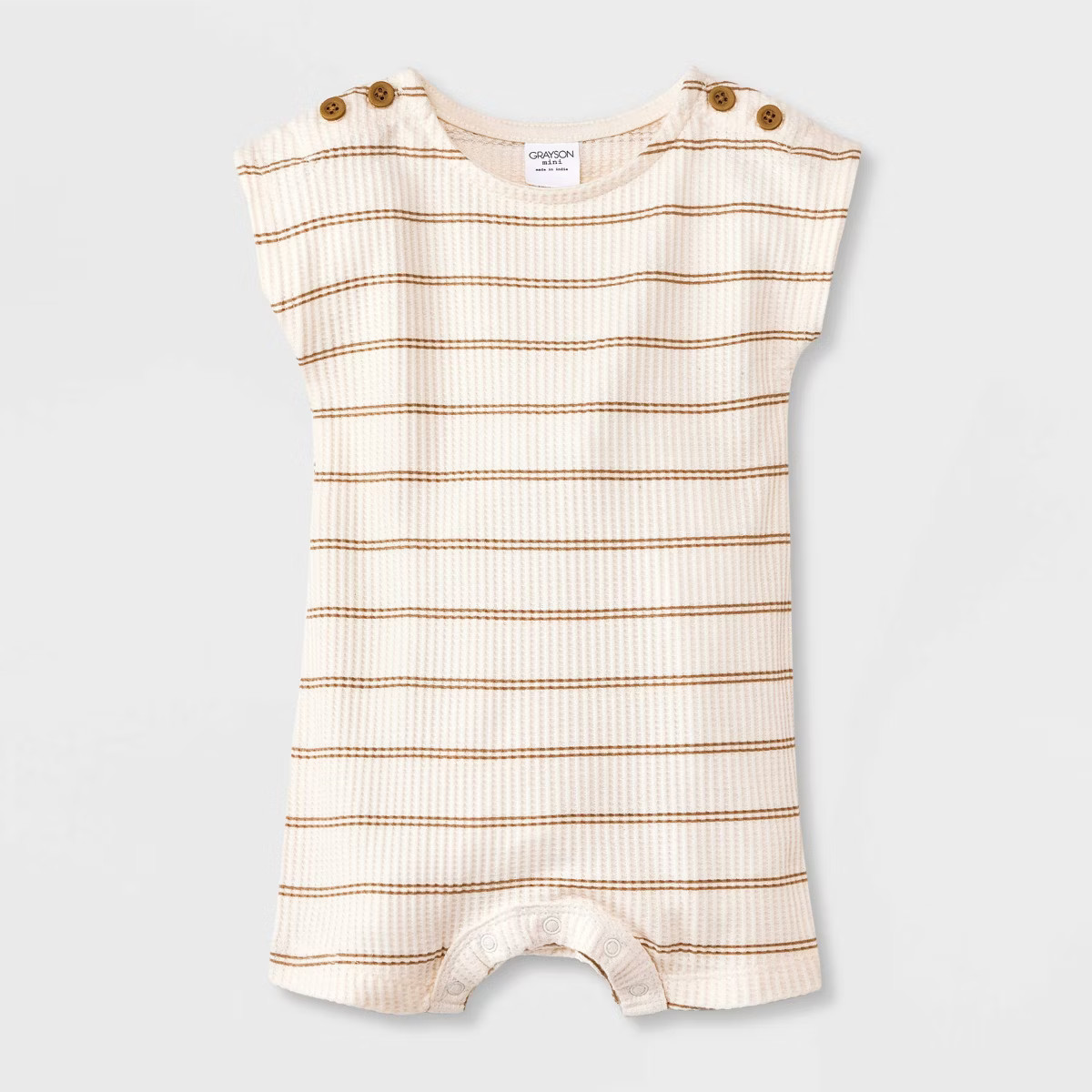 Grayson Mini Baby Boys' Striped Romper - Off-White | Target