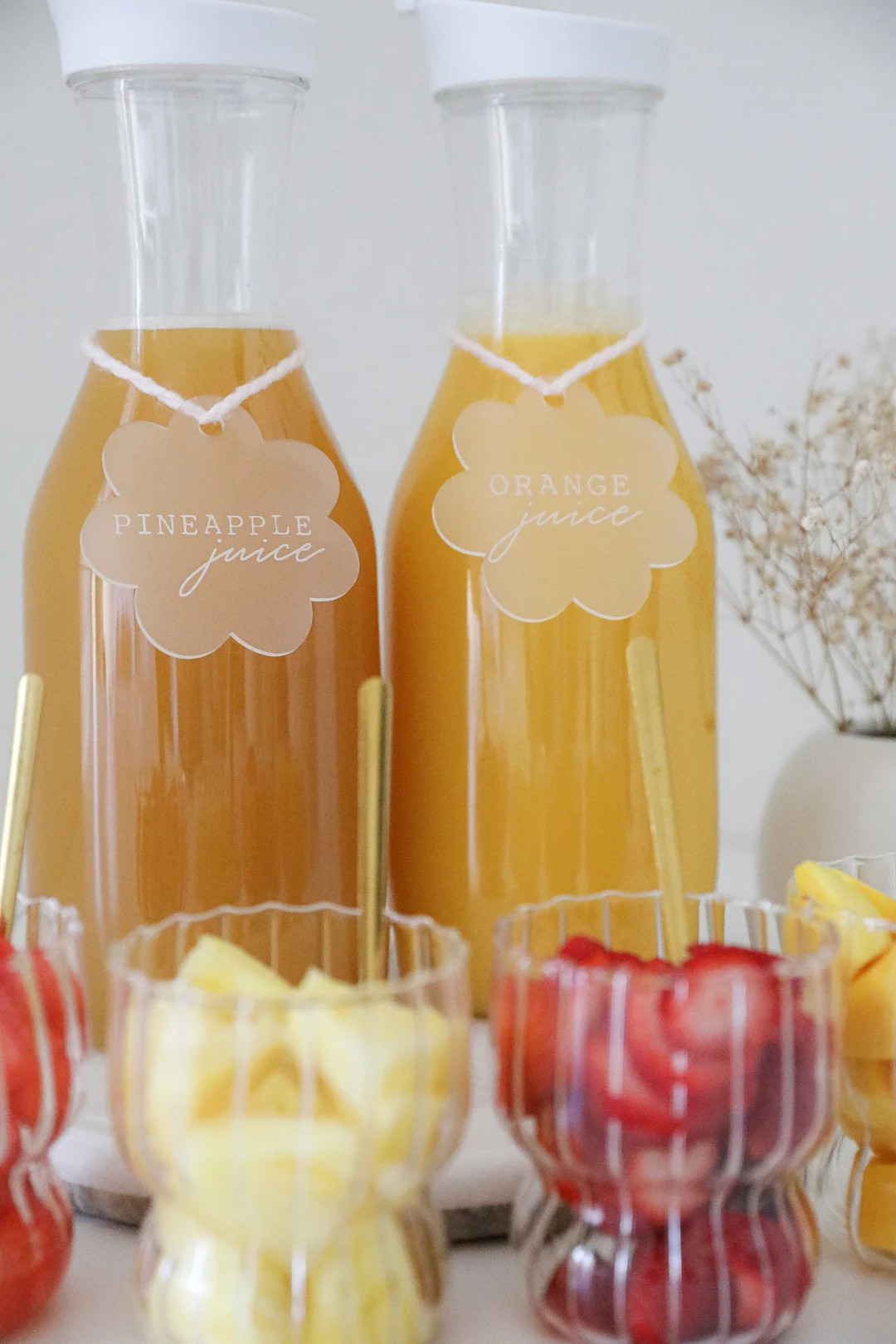 Mimosa Juice Labels | Acrylic Refreshment Event Labels | Mimosa Bar Signage | Baby Shower Decor |... | Etsy (US)