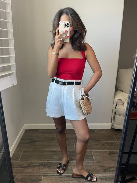 Today’s reel outfit! Linking similar tops in case mine is out of stock! Wearing a small in everything  
#outfitoftheday
#summercapsulewardrobe

#LTKStyleTip #LTKFindsUnder50 #LTKFindsUnder100