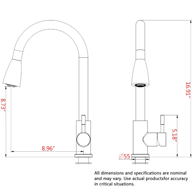 D3411-BG Sabine Pull Down Single Handle Kitchen Faucet With Deck Plate | Wayfair Professional