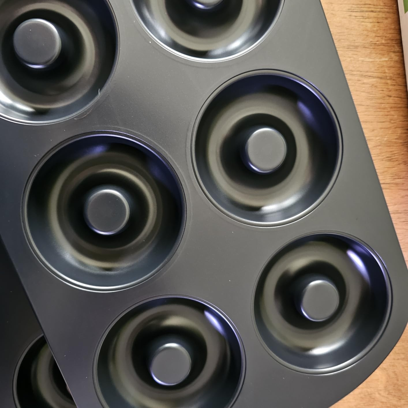 NutriChef Donut Mold | Nonstick Carbon Steel Donut Pan for Baking | 6-Cavity Tray with Bagel Mold... | Amazon (US)
