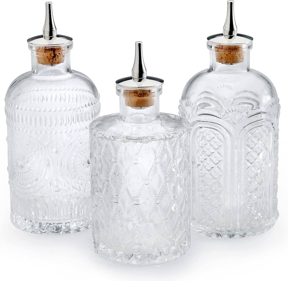 Barfly Bitters Bottle Set of 3 - M37186/M37187/M37188, Glass, 6.8 oz (200 ml), Set of 3 | Amazon (US)