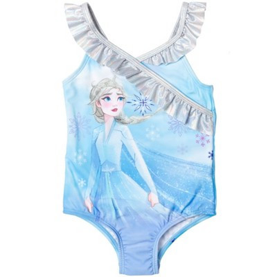 Disney Frozen Elsa Little Girls One Piece Bathing Suit Blue 5-6 | Target