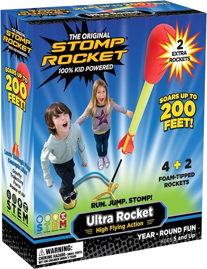 Stomp Rocket Original Ultra Rocket Launcher for Kids - Soars 200 Ft - 6 High Flying Rockets and A... | Amazon (US)