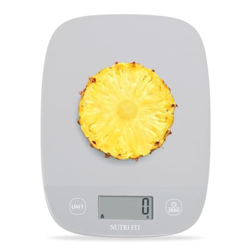 NUTRI FIT 11lbs Kitchen Food Scale Digital Weight Grams and Ounces for Weight Loss, Weighing Professional for Cooking,Baking and Keto, Batteries Included, Gray | Amazon (US)