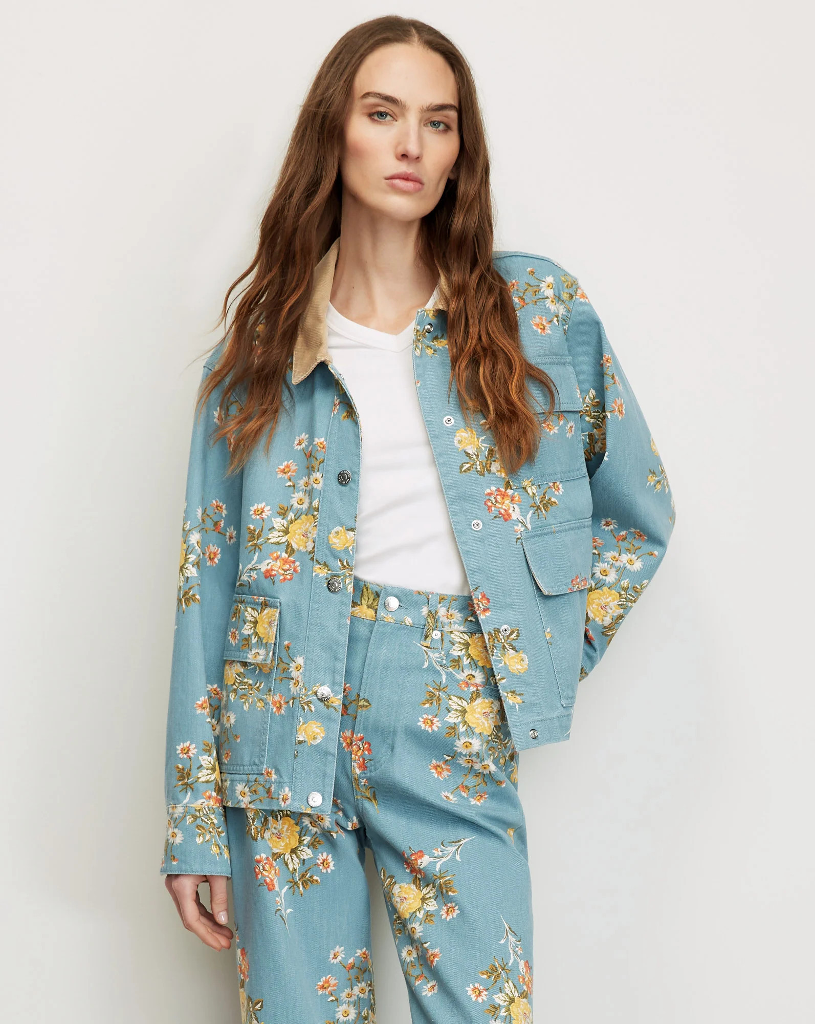 Veronica Beard Leighton Floral Denim Jacket Garden Bouquet | Veronica Beard
