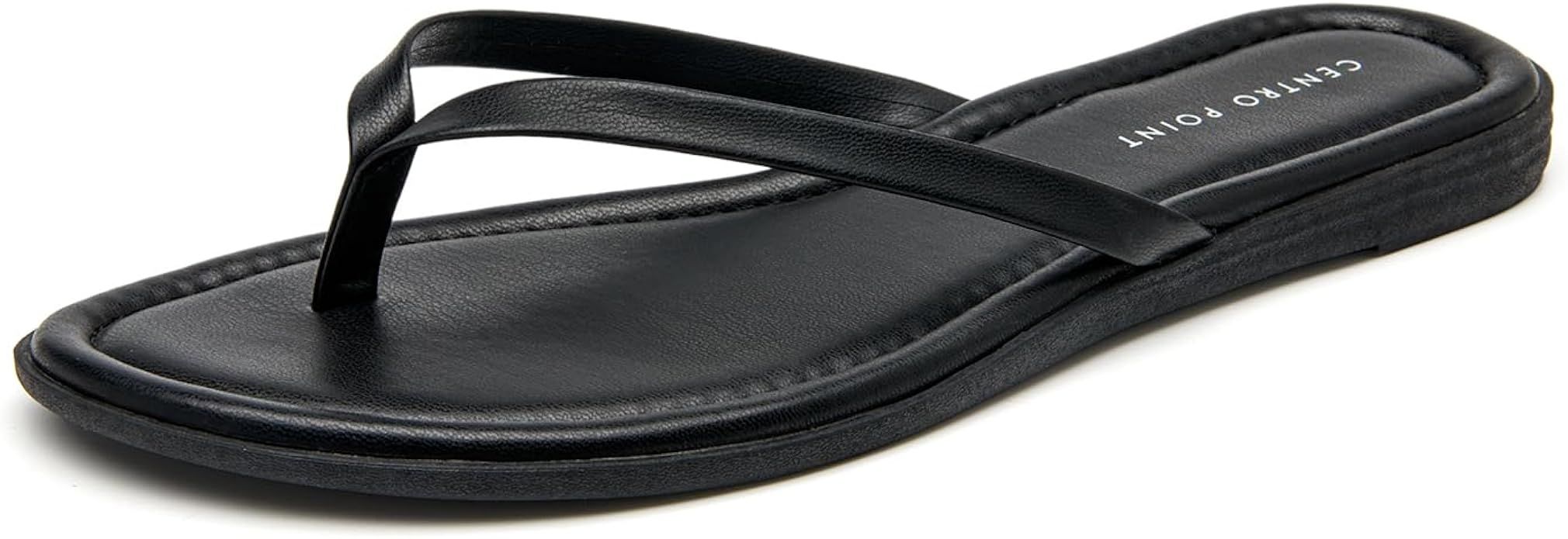 CentroPoint Women's T-strap Thong Flat Flip Flops Casual Thin Strap Sandals Single Layer Premier ... | Amazon (US)