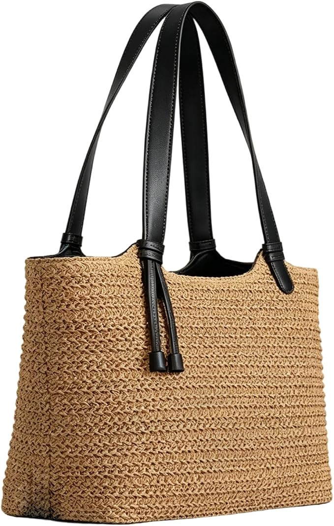 Summers-Straw Beach Bag Handmades Woven Shoulder Tote Bags Hobos Handbag Clutch Purse for Vacatio... | Amazon (US)
