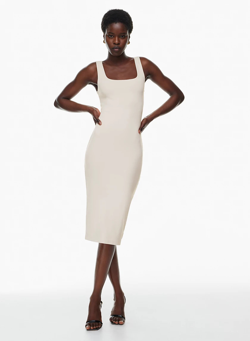 CONTOUR SQUARENECK MIDI DRESS | Aritzia