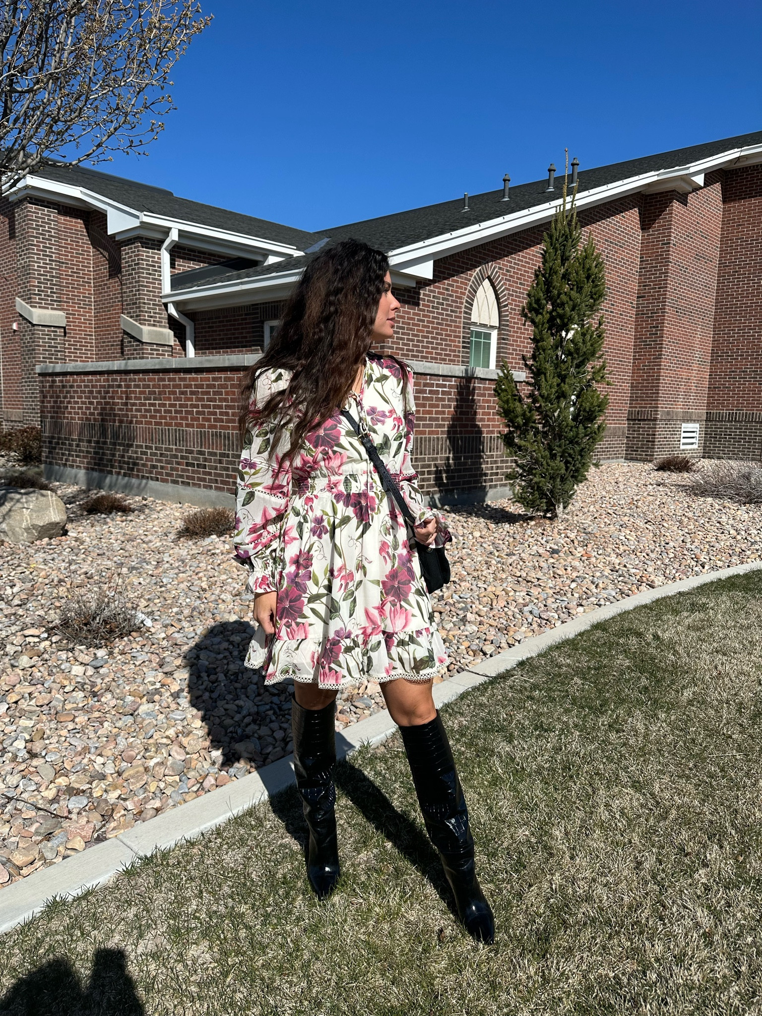 Can’t get enough of these Paris Texas boots! Wearing a size small in this cute floral dress from Rachel Parcell.

#LTKstyletip #LTKshoecrush