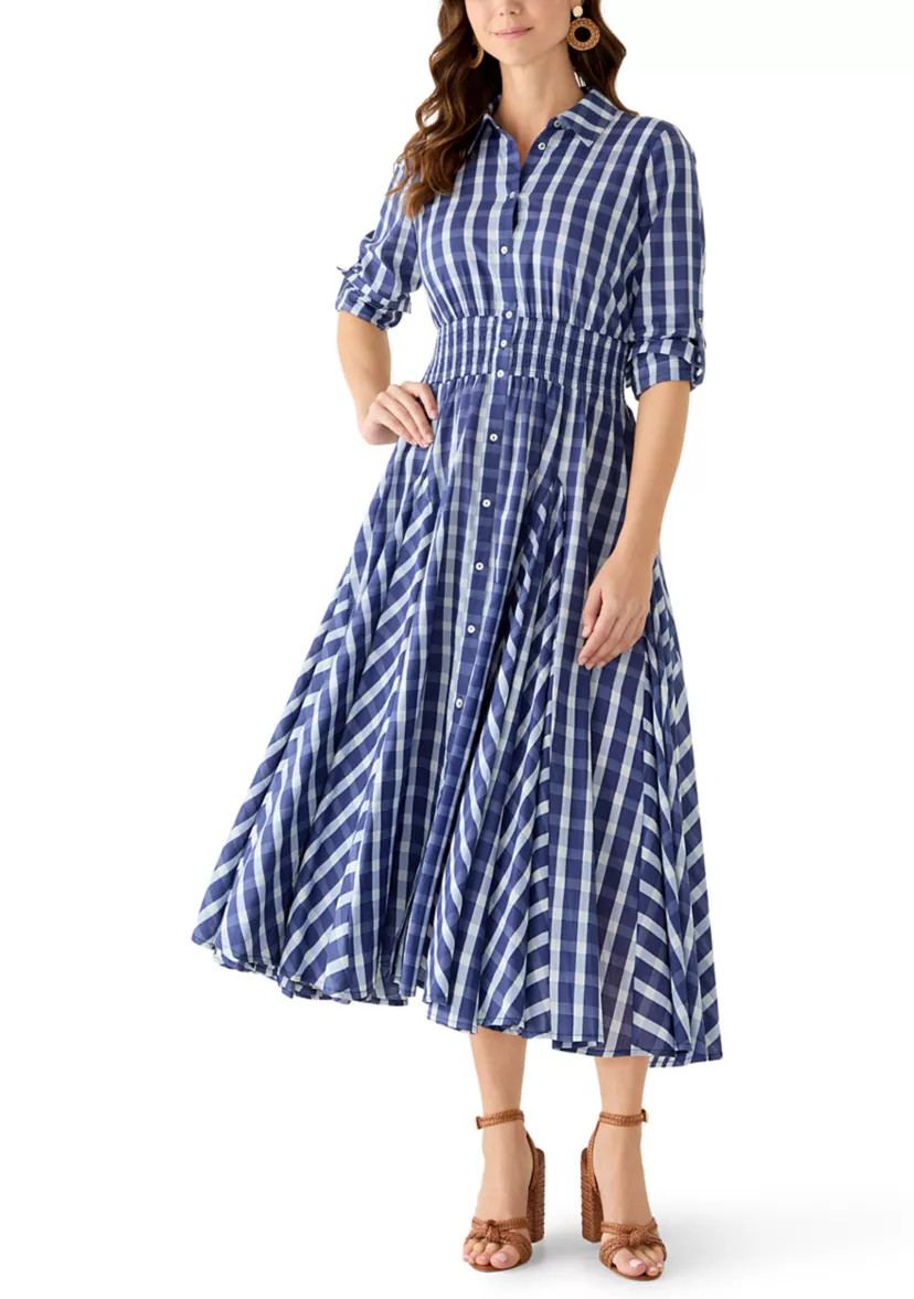 Women's Roll Sleeve Pleated Shirt Dress | Belk
