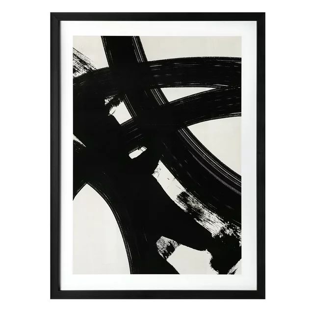 Crystal Art Gallery Minimalist Abstract Design Framed Print Wall Art, Black and White | Walmart (US)