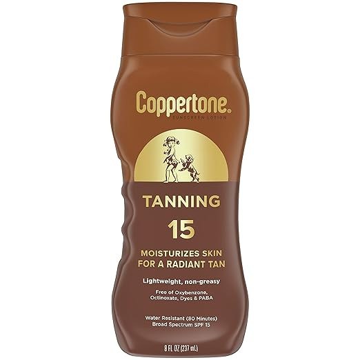 Coppertone Tanning Sunscreen Lotion, SPF 15 Broad Spectrum Sunscreen, 8 Fl Oz | Amazon (US)