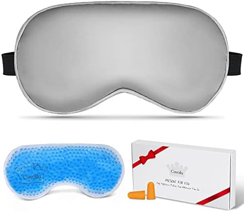 Sleep Mask w/ Cooling Gel Eye Mask, Silk Eye Mask for Sleeping, Hot & Cold Eye Masks, Blindfold E... | Amazon (US)