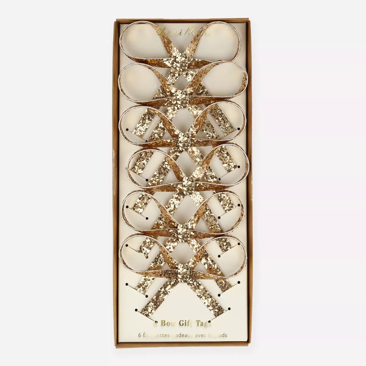 Meri Meri Glitter Bow Gift Tag Set (Pack of 6) | Target