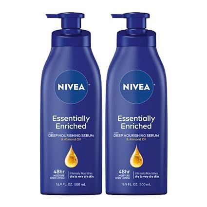 NIVEA Essentially Enriched Body Lotion for Dry Skin, Pack of 2, 16.9 Fl Oz Pump Bottles | Amazon (US)