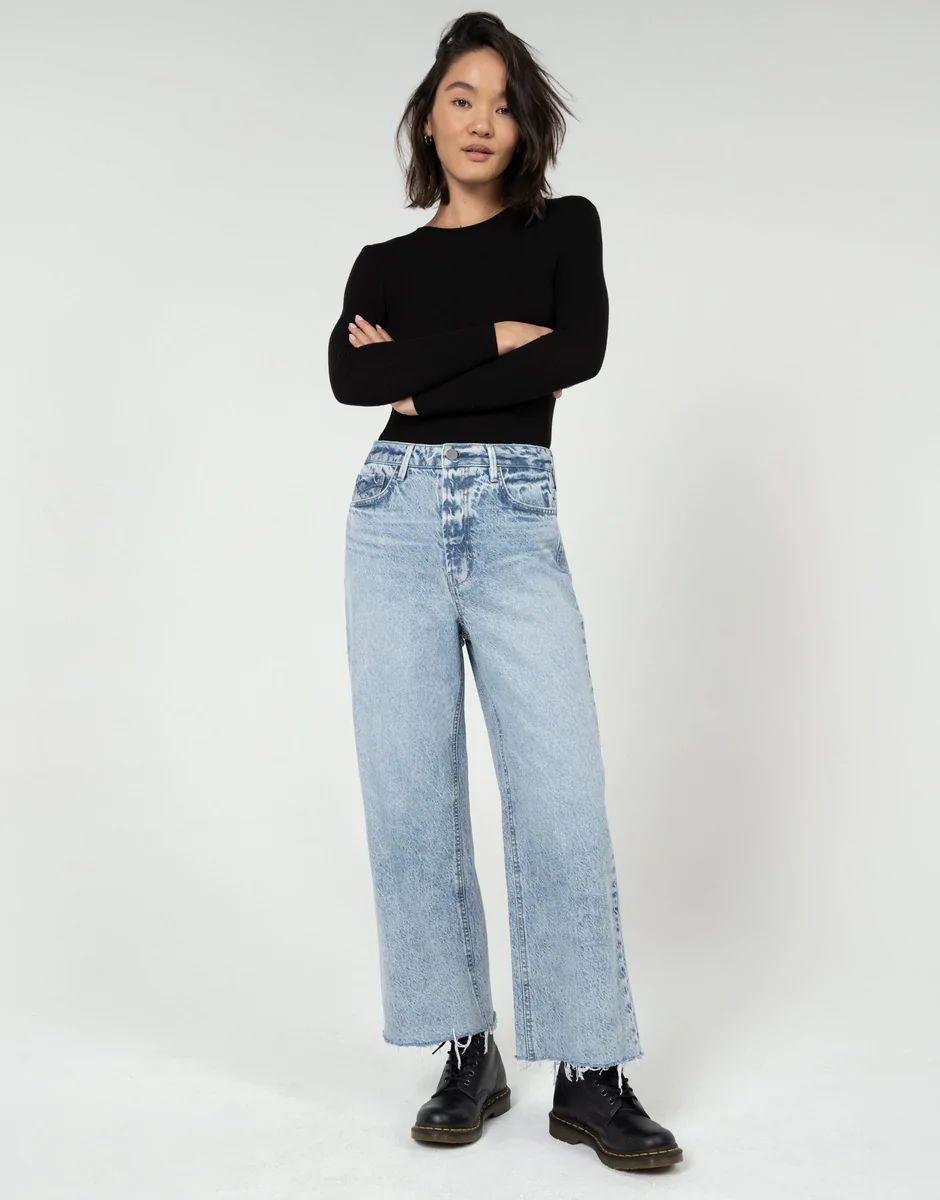 Noemi Wide Leg Crop Denim in Light Wash | DYI Define Your Inspiration