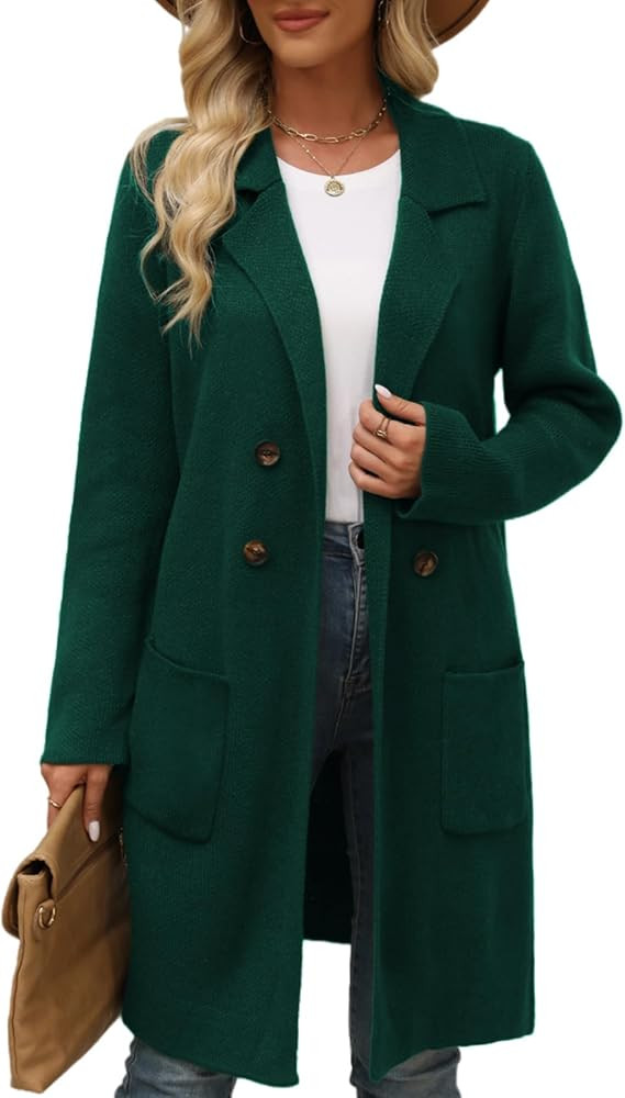 CiCiBird Women Fall Long Cardigan Sweater Trendy Knit Jacket Coat Dressy Blazer Coatigan | Amazon (US)