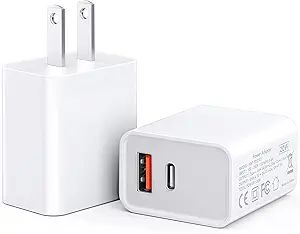 Amazon.com: 20W USB C Fast Charger, Upgraded Certified 2-Pack Durable Dual Port PD 3.0 with USB A... | Amazon (US)