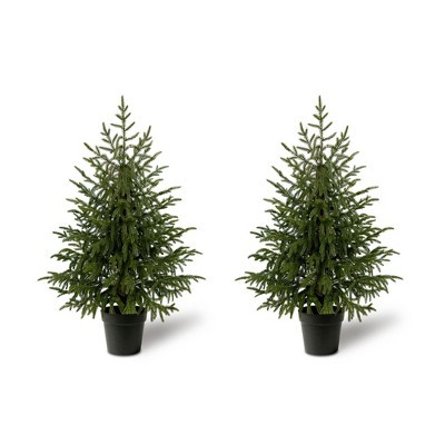 Vitalismo 3ft Artificial Norfolk Pine Tree Potted Faux Christmas Tree Realistic Fake Tree for Indoor Outdoor Christmas Home Decor Set of 2 | Target