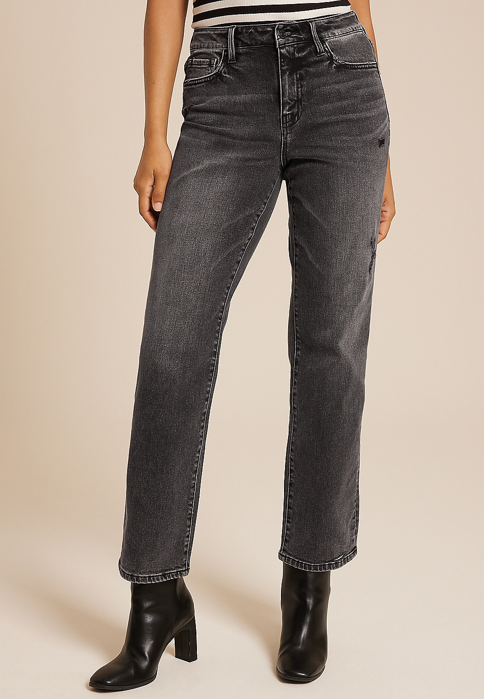 Flying Monkey™ Black High Rise Straight Jean | Maurices