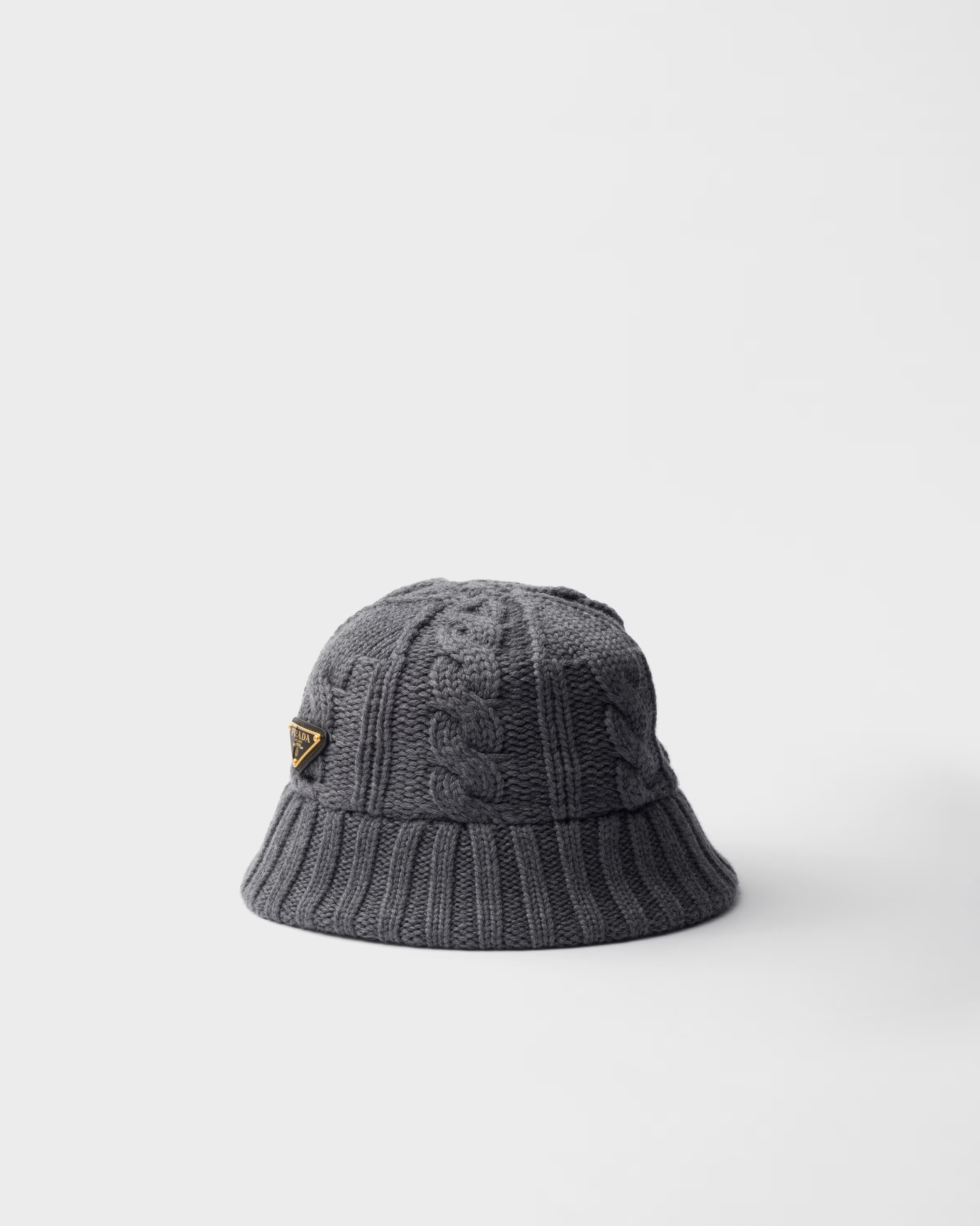 Slate Gray Wool Bucket Hat | PRADA | Prada UK