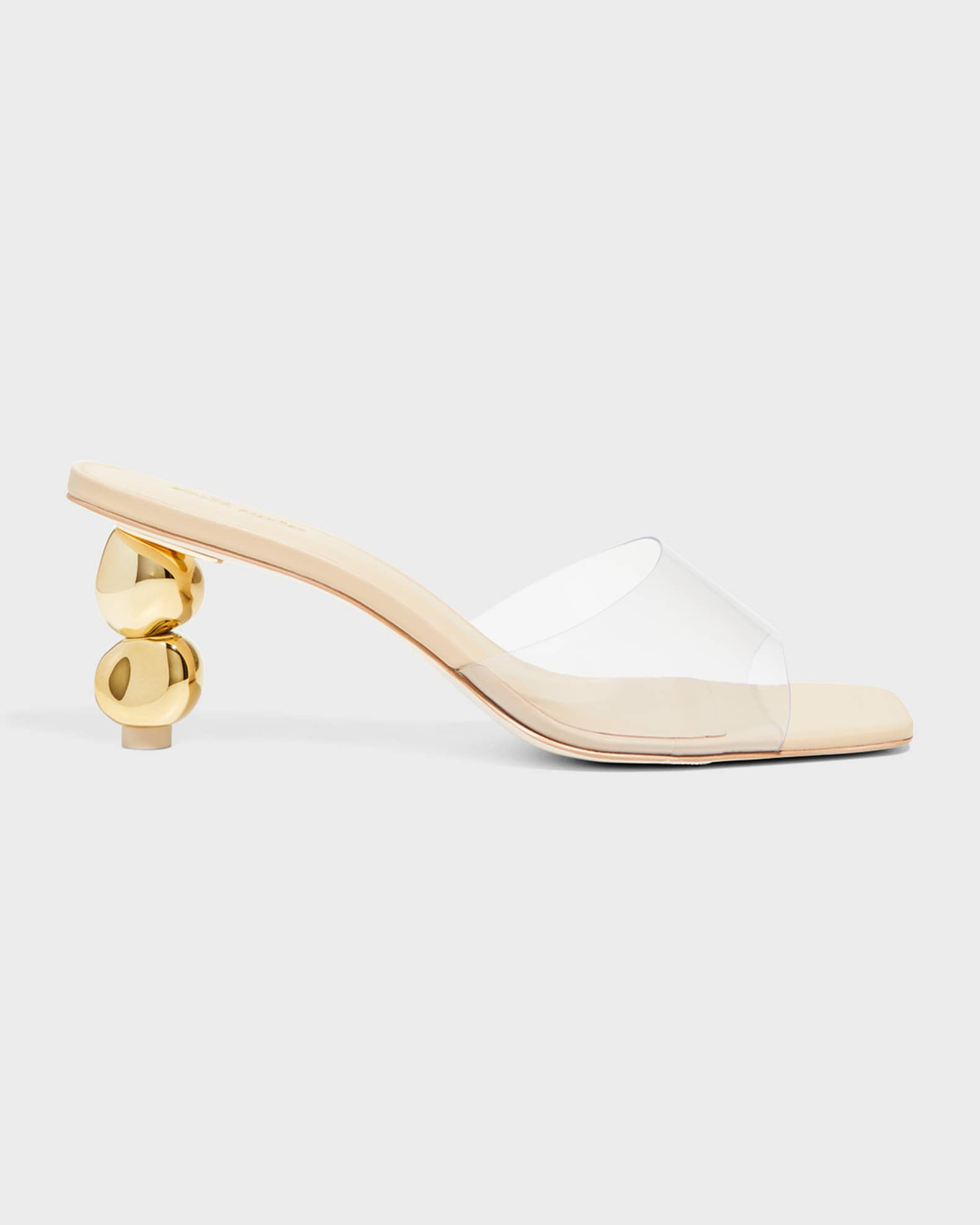 Gigi Metallic Sphere-Heel Vinyl Sandals | Neiman Marcus