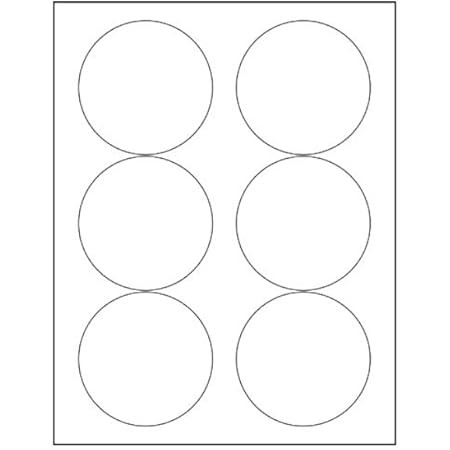 White 3 1/3" Round Large Circle Labels - 6 Labels Per Sheet - for Inkjet & Laser Printers - 25 Sheet | Amazon (US)