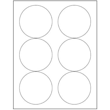 White 3 1/3" Round Large Circle Labels - 6 Labels Per Sheet - for Inkjet & Laser Printers - 25 Sheet | Amazon (US)