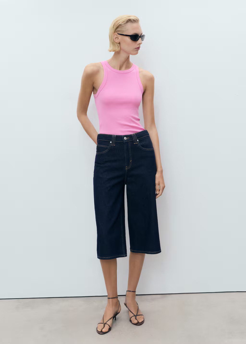 Ribbed cotton-blend top pastel pink - Woman - XXS - MANGO | MANGO (UK)