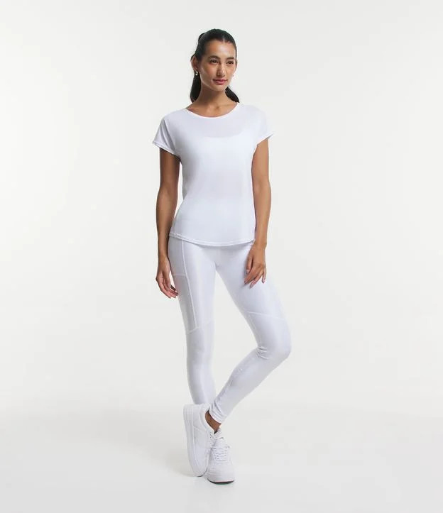 Camiseta Esportiva com Gola Redonda e Manga Curta Branco | Renner (BR)