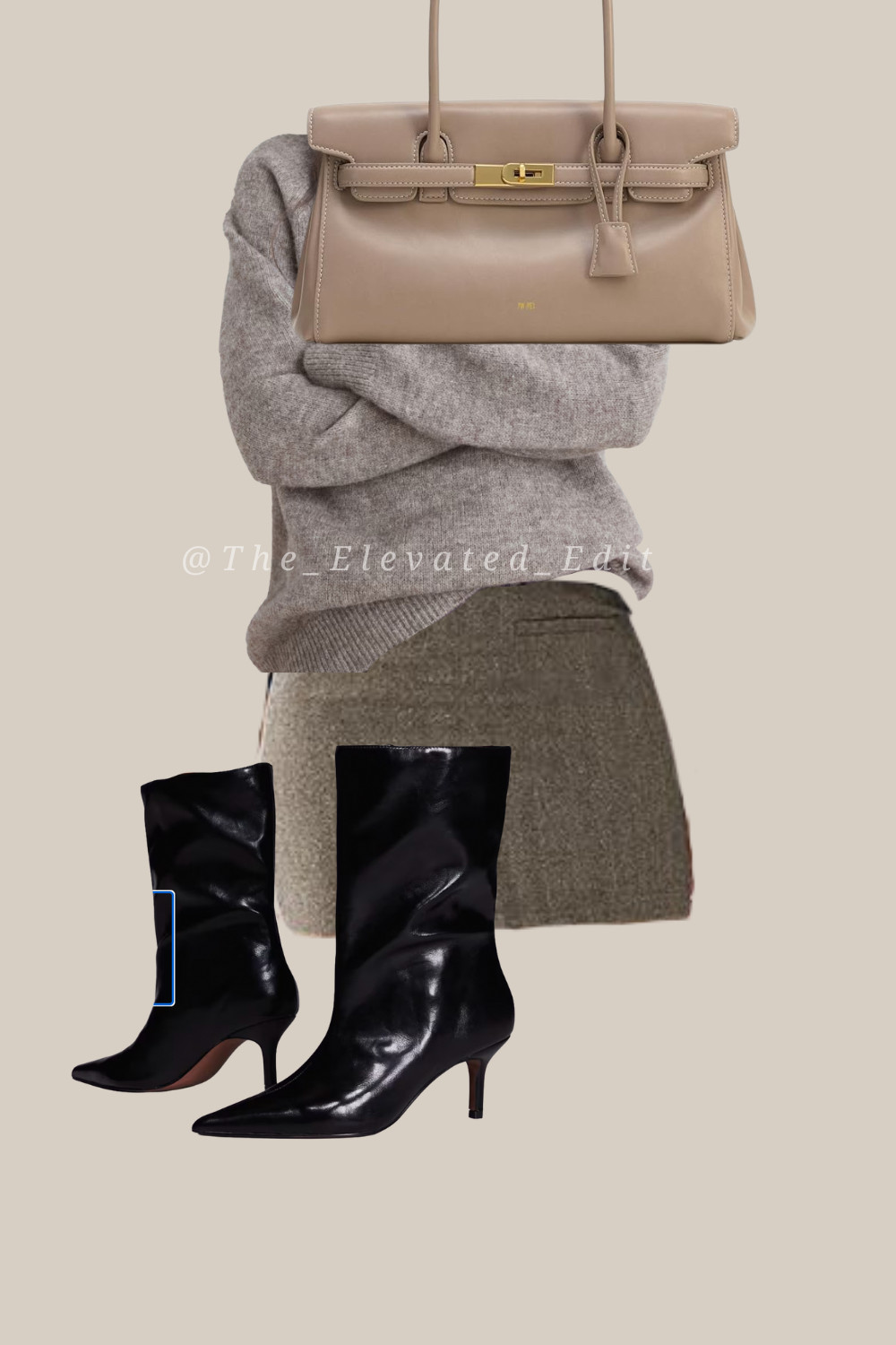 Cozy but still elevated 🤍
An oversized grey knit, a structured mini, and patent boots — the kind of fall look that feels relaxed and polished at the same time.
Finished with a soft taupe bag for that clean, quiet-luxury touch.

------
#LTKFallFashion #LTKStyleTip #LTKSeasonal #LTKUnder500 #quietluxury #elevatedstyle #falloutfitideas #neutralfashion #minimalstyle #capsulewardrobe 

 