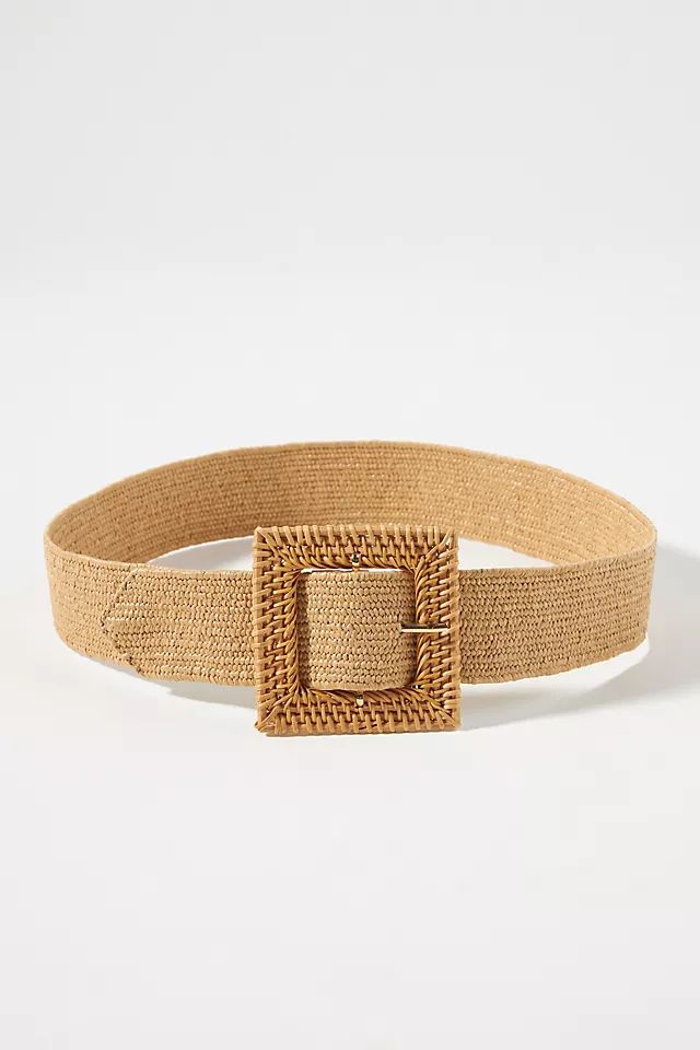 Raffia Square Buckle Belt | Anthropologie (US)